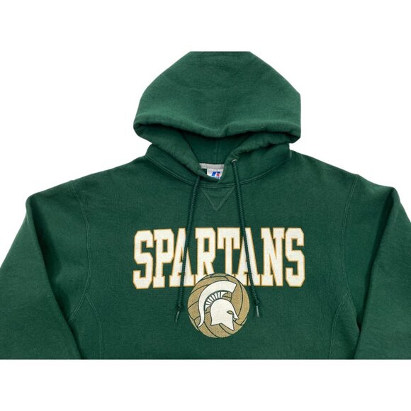 VTG Russell Athletic Michigan State Spartans Green Hoodie Sweatshirt Men's M - Picture 2 of 9